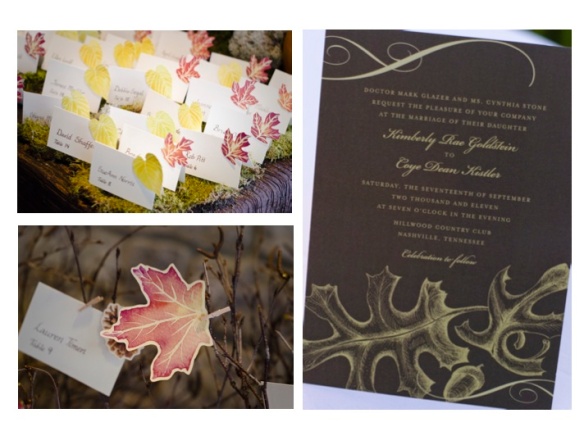 Of course the invitations and program books all fell within our fall theme